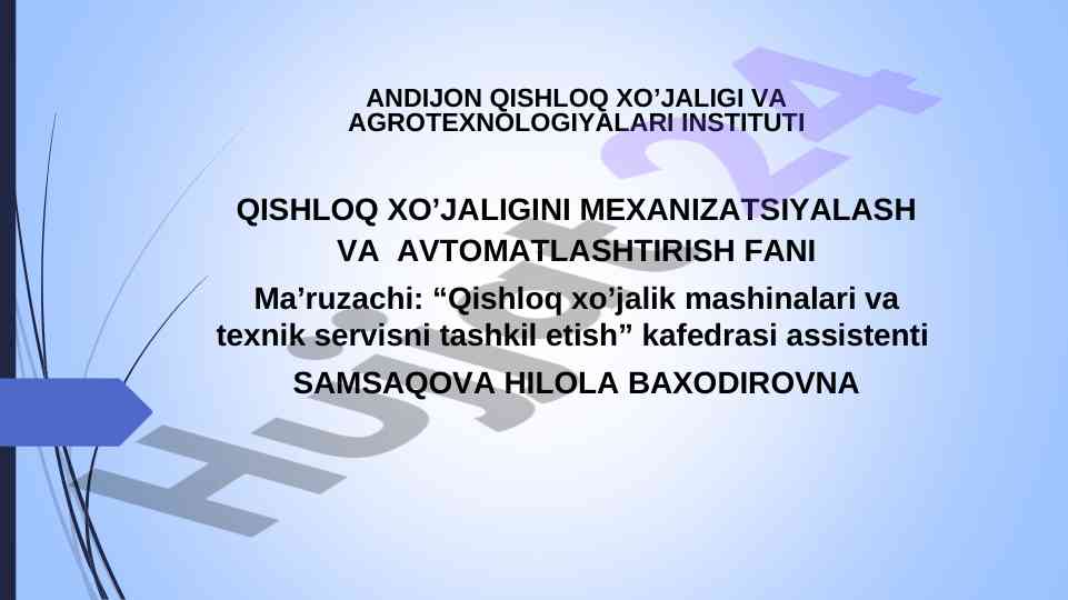 Traktor va avtomobillarni kuch uzatish qismi