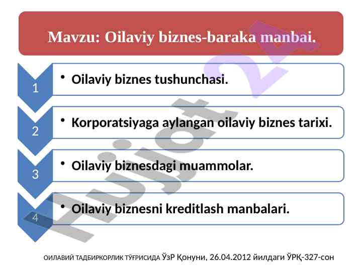 Oilaviy tadbirkorlik modeli va iqtisodiy ta'siri