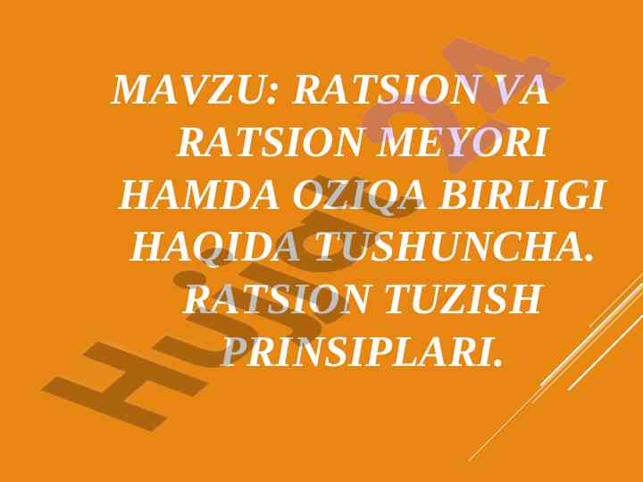 Ratsion va ratsion meyori haqida tushuncha