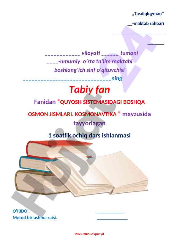 Quyosh sistemasidagi boshqa osmon jismlari dars