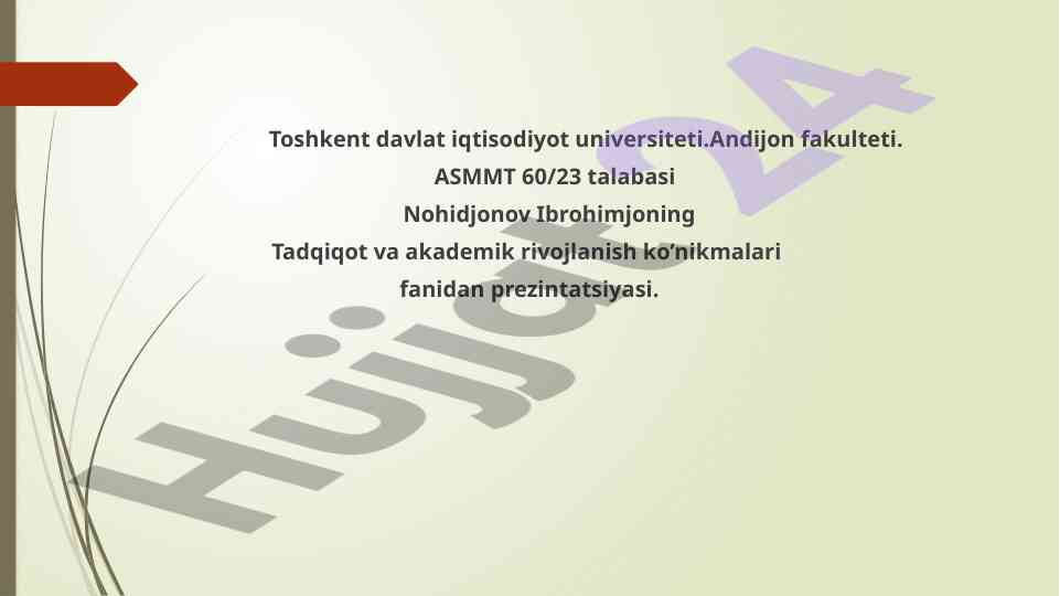 Tadqiqot prinsiplari va yondashuvlari taqdimoti