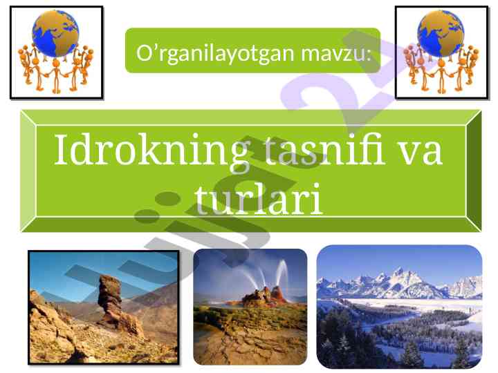 Idrokning tasnifi va turlari