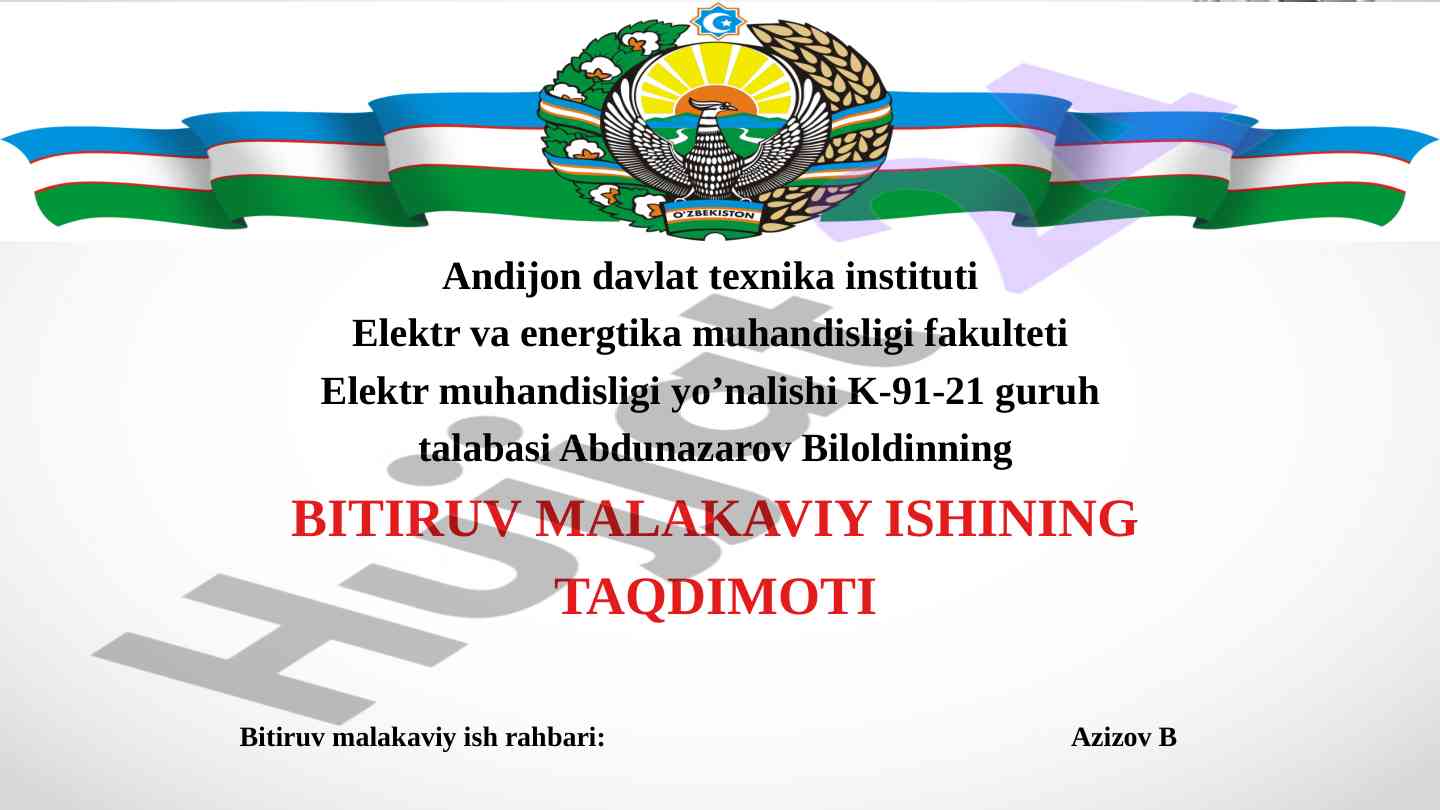 Takomillashtirish elektr yuritmasi taqdimoti