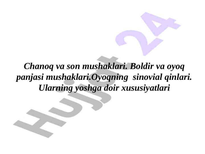 Chanoq va son mushaklari tahlili