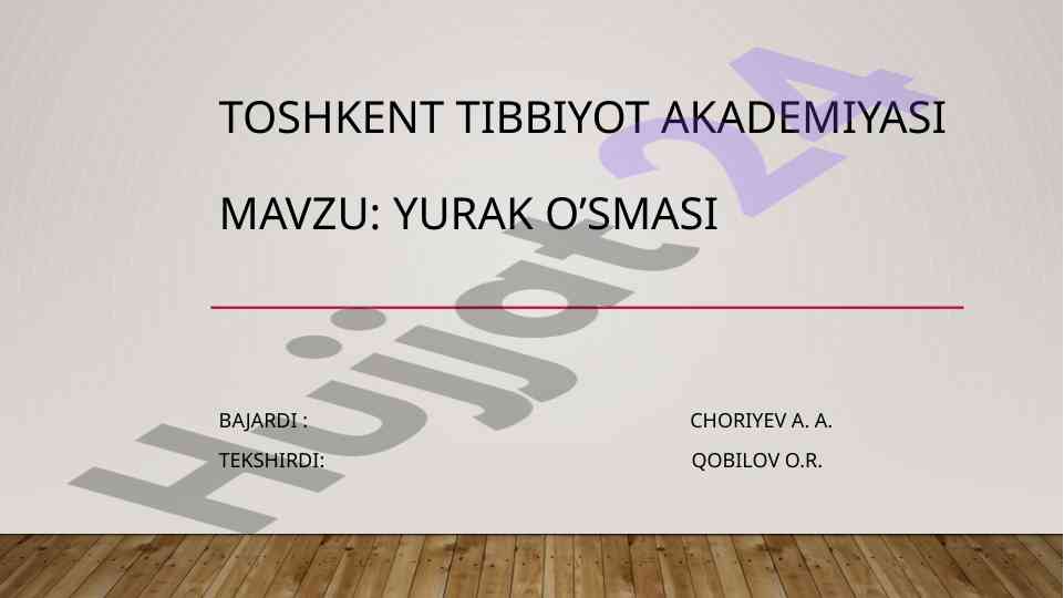 Yurak o’smalari: turlari va davolash usullari