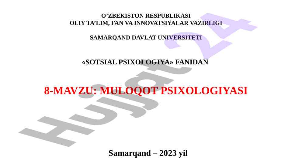 Muloqot psixologiyasi haqida o‘quv materiallari