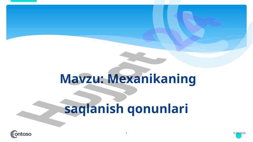 Mexanikaning saqlanish qonunlari haqida o‘quv qo‘llanma
