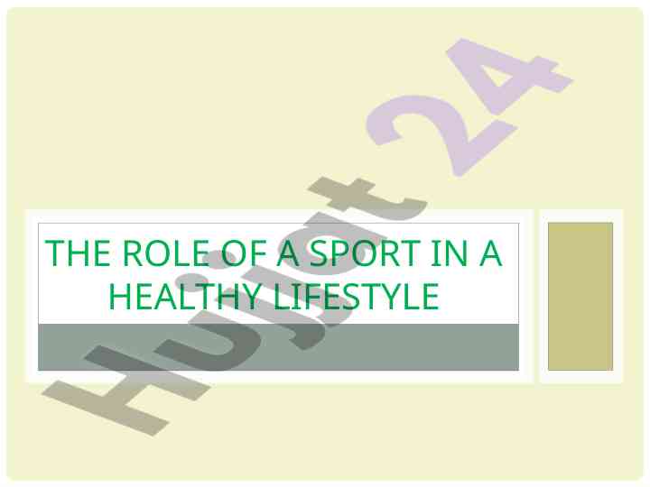 The role of sports in a healthy lifestyle