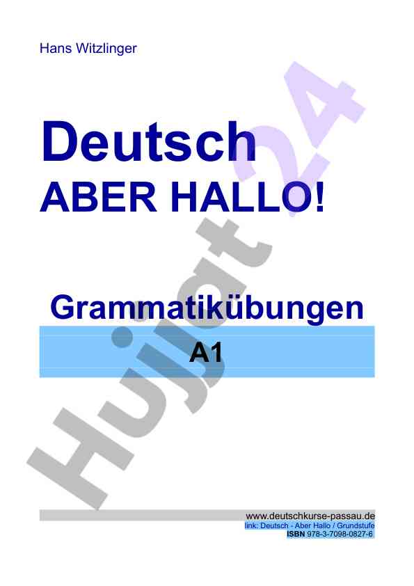Deutsch aber hallo grammatikübungen a1