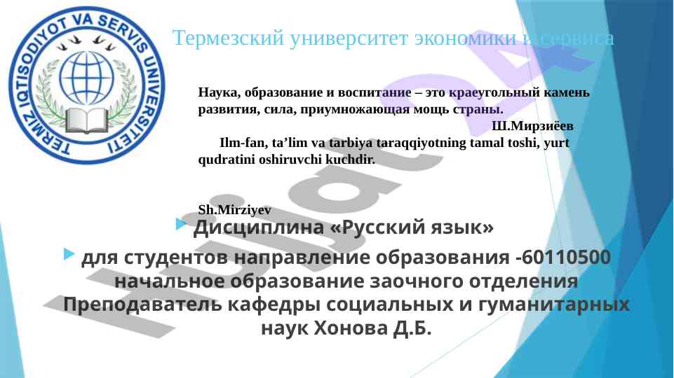 Intensive development of russian language skills