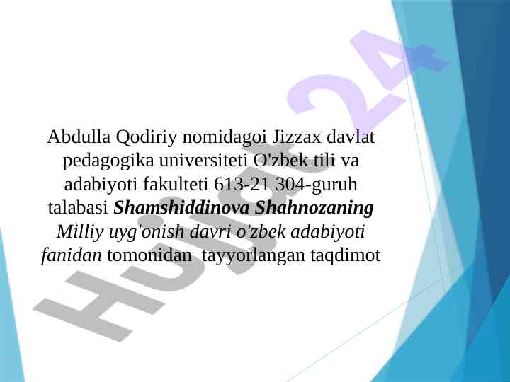 Zavqiy hayoti va ijodi taqdimoti