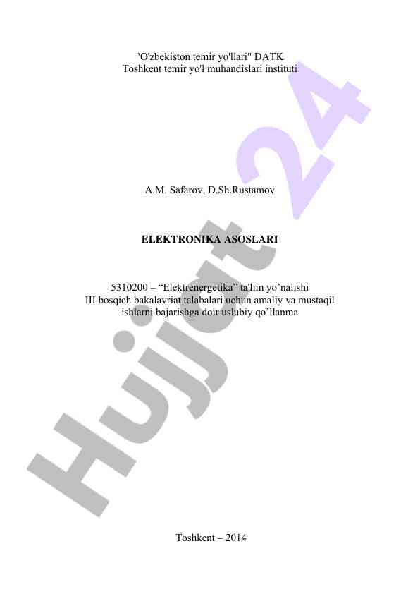 Elektronika asoslari amaliy va mustaqil ishlar