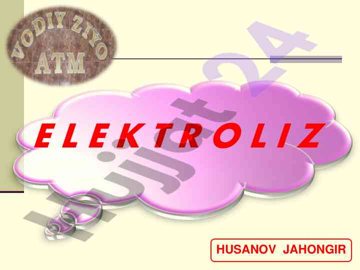 Elektroliz jarayoni va anod turlari