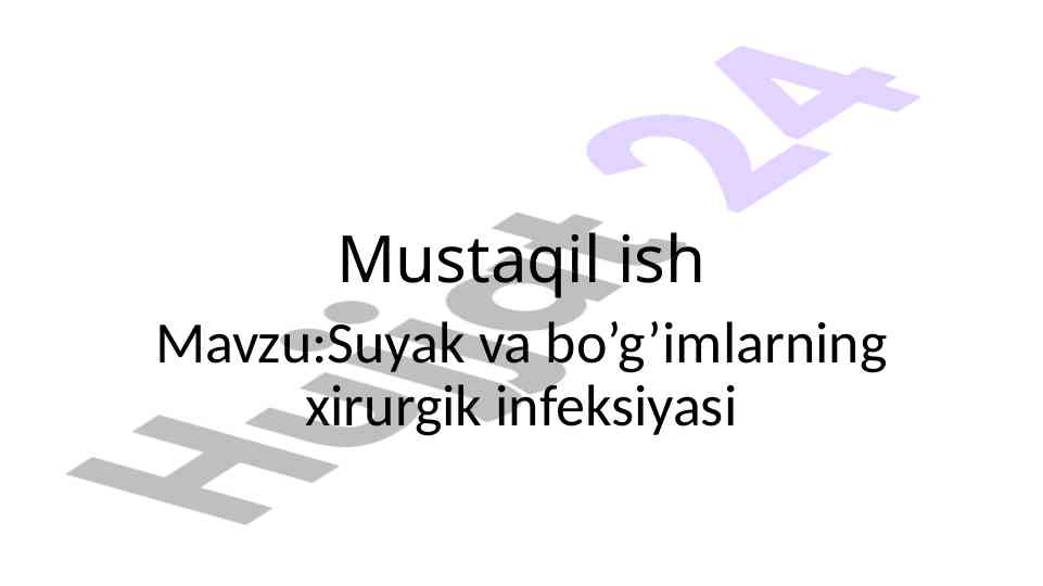 Suyak va bo'g'imlarning xirurgik infeksiyasi