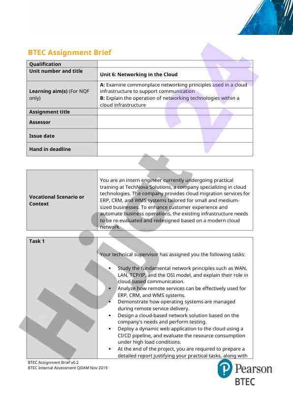 Btec assignment brief overview and guidelines