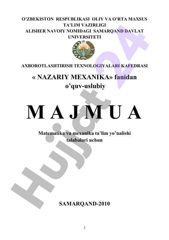 Statikaning asosiy tushuncha va qoidalari