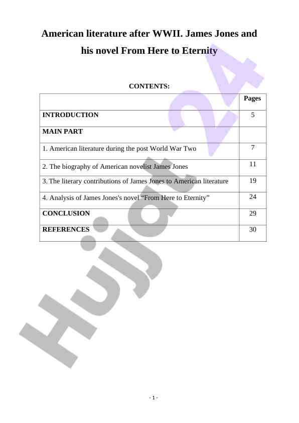 American literature after wwii and james jones analysis