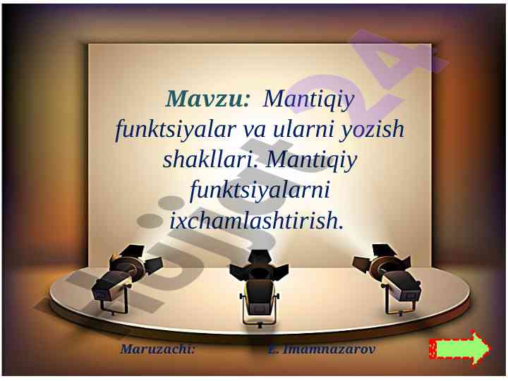 Mantiqiy funktsiyalar va ularni yozish shakllari