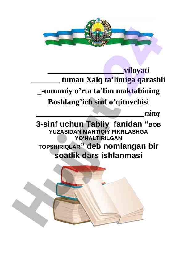 Bob yuvasidan mantiqiy fikrlashga yo‘naltirilgan topshiriqlar