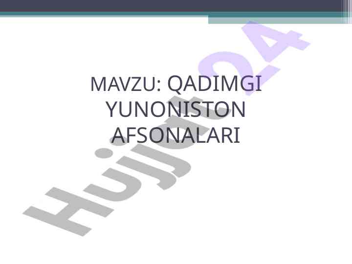 Qadimgi yunoniston afsonalari tahlili