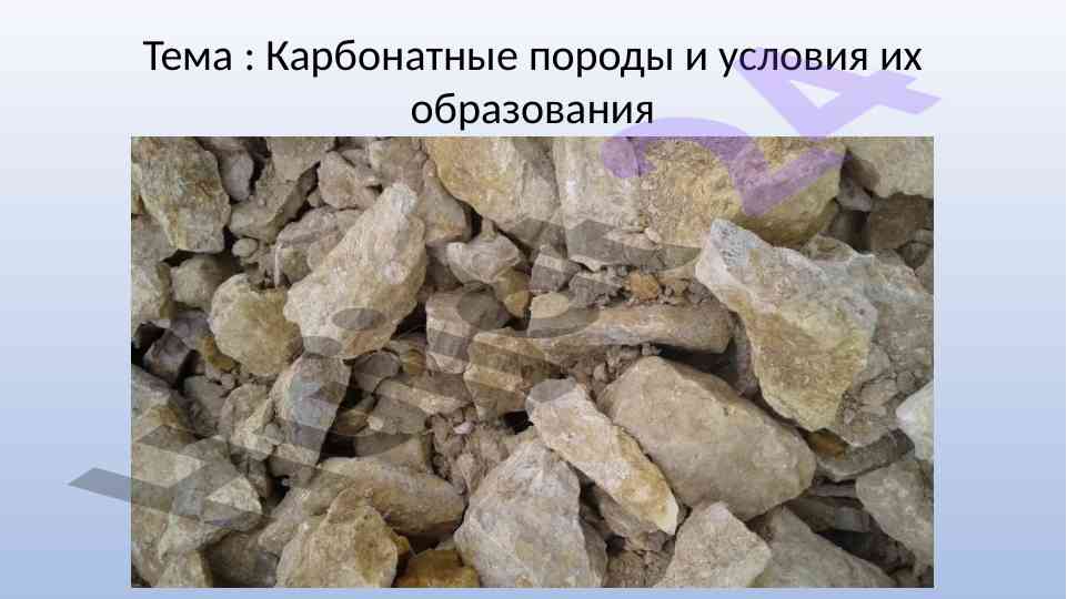Karbontat poroqlari va ularning olibonishi shartlari