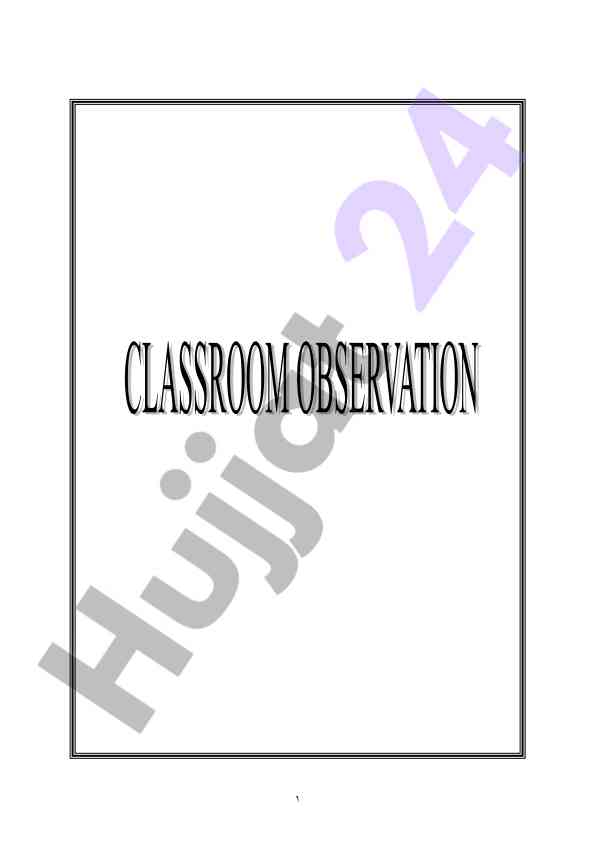 Classroom observation for teacher growth