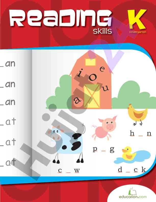 Kindergarten reading essentials workbook guide
