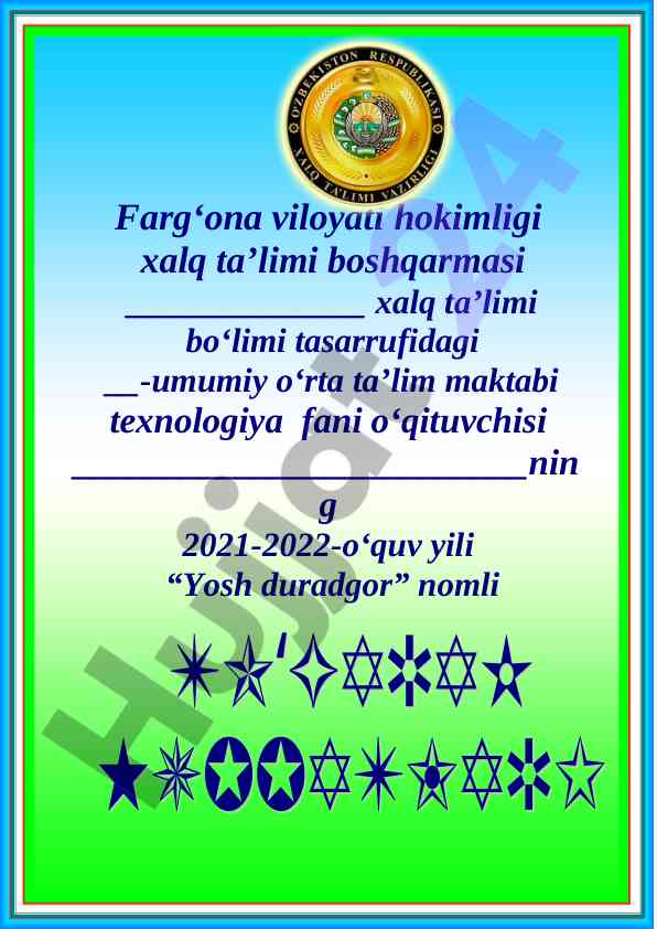 Yosh duradgor to‘garak a‘zolari haqida ma’lumot
