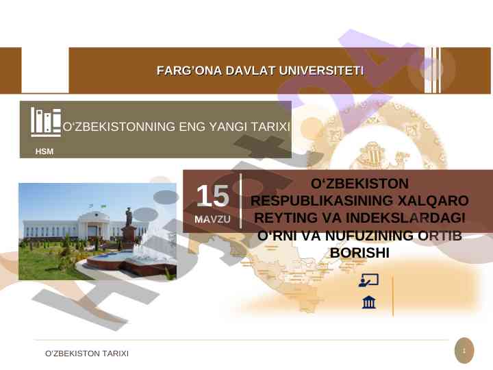 O‘zbekiston respublikasi xalqaro reytinglari tahlili