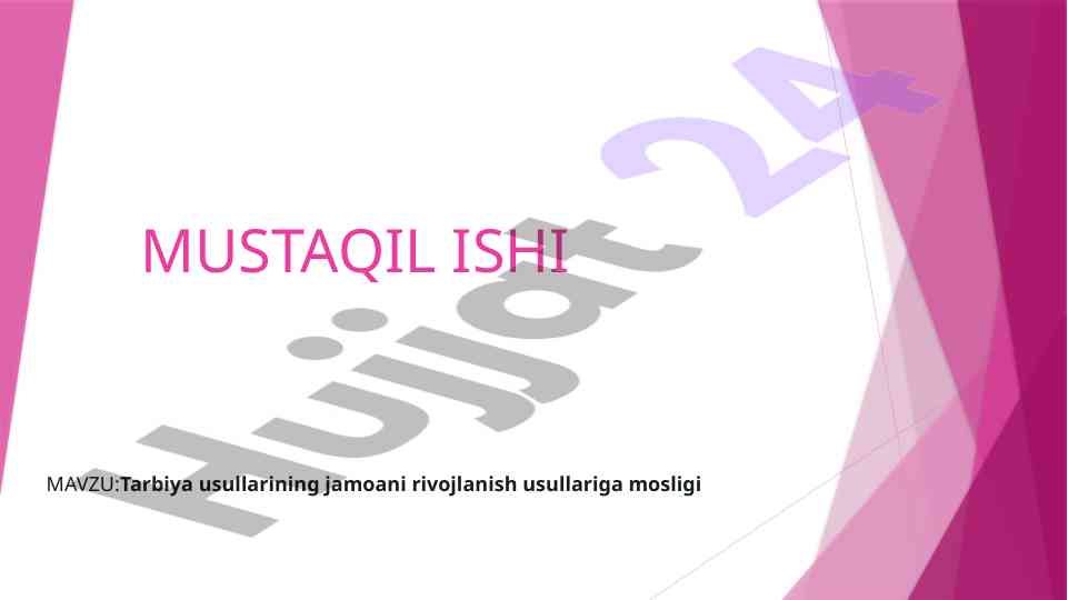 Tarbiya usullarining jamoani rivojlanish usullariga mosligi