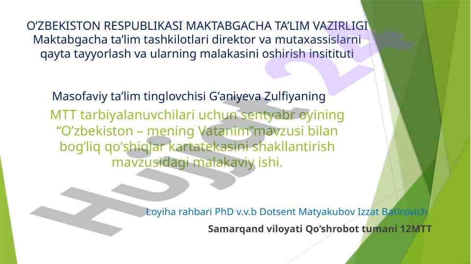 O’zbekiston – mening vatanim mavzusi bilan qo’shiqlar