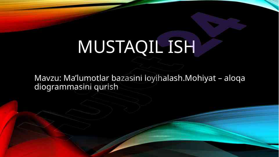 Ma’lumotlar bazasini loyihalash va aloqa diogrammasi