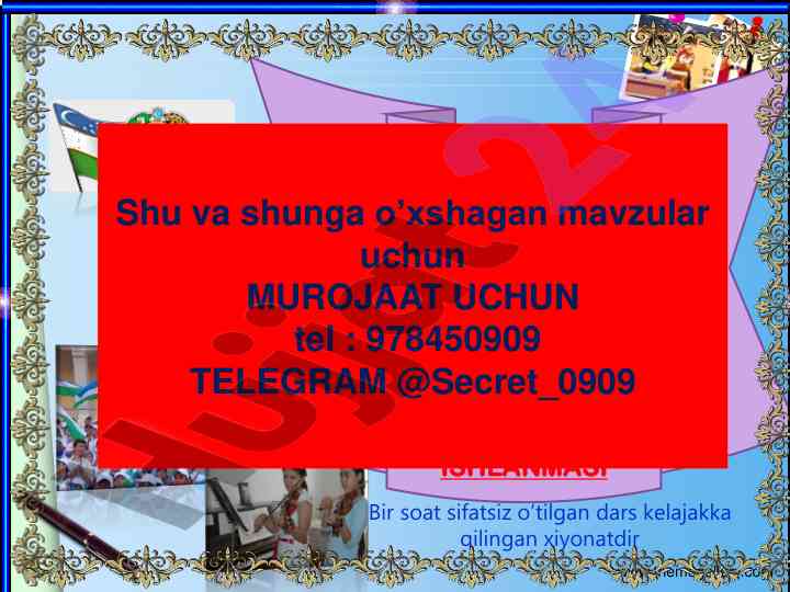 Bir soat sifatli dars ishlanmasi shoh va shoir