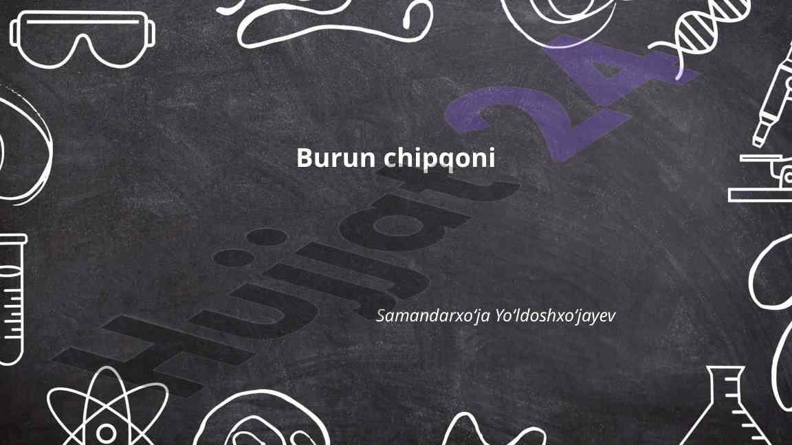 Burun chipqonining sabablari va belgilari
