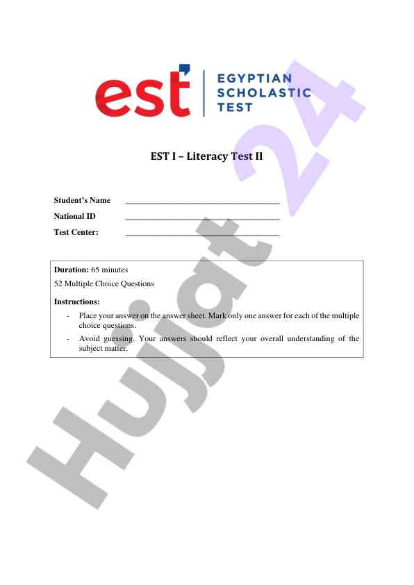 Literacy test ii overview and instructions guide
