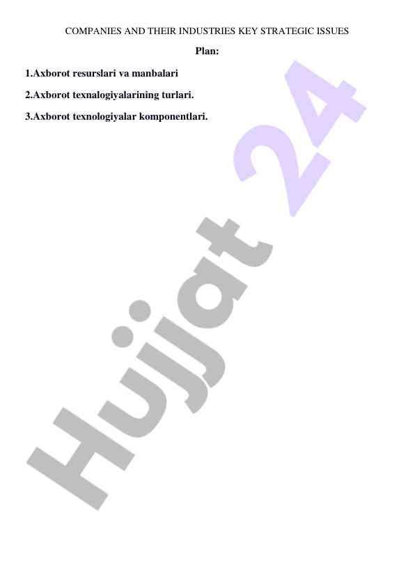 Key strategic issues in the airline industry