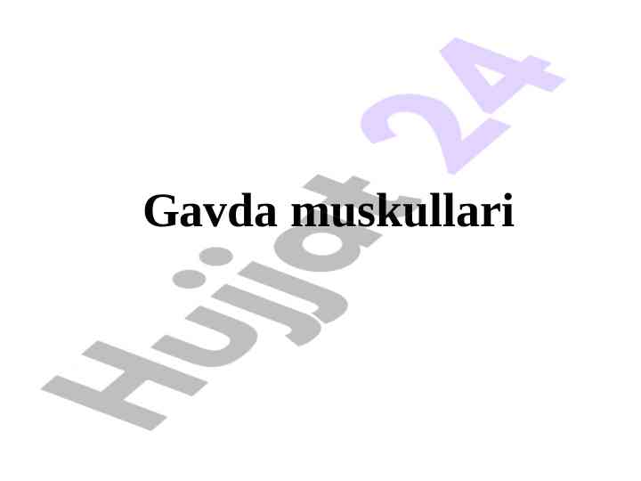Gavda muskullari tushunchalari va tuzilishi