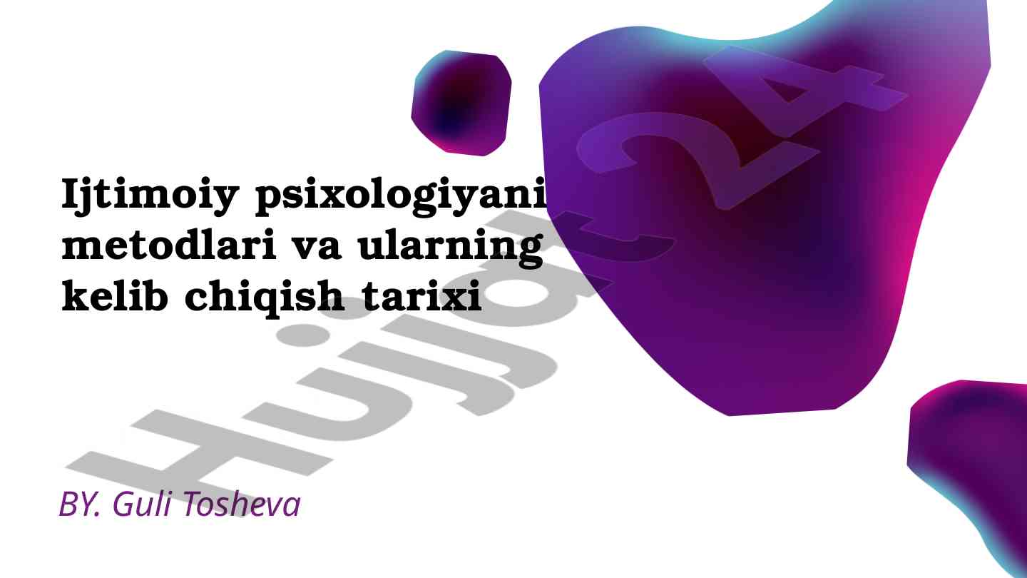 Ijtimoiy psixologiya: tarix va metodologiya