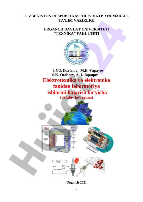 Elektrotexnika va elektronika laboratoriya ishlari