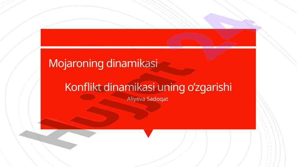 Konflikt dinamikasi: o’zgarishlar jarayoni