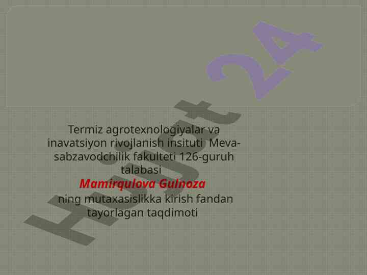 Qishloq xo'jalik mahsulotlarini saqlash m a v z u