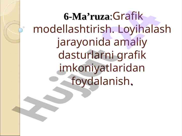 Grafik modellashtirish va matlab dasturi