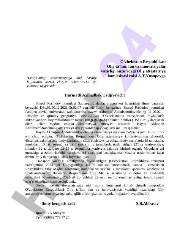 O‘zbekistonda transportni foydalanish imkoniyatlari