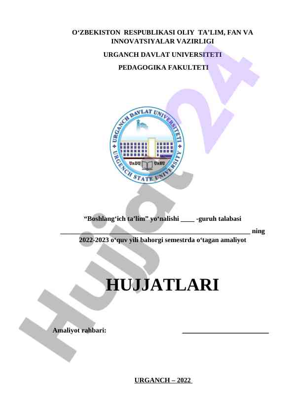 Amaliyot hujjatlari 2022-2023 o'quv yili