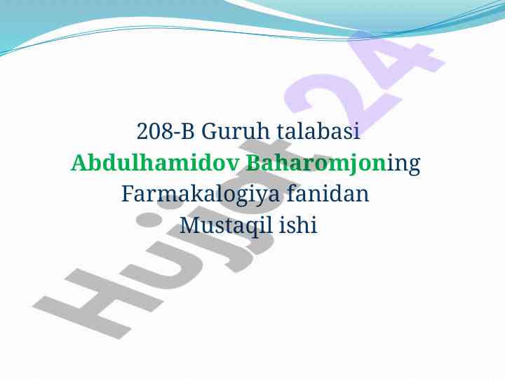 Anafilaktik shok haqida mustaqil ish