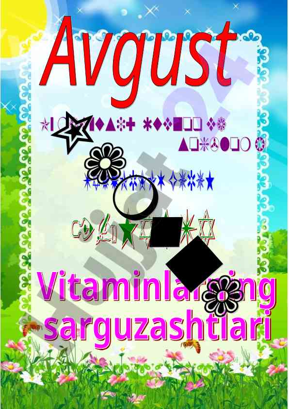 Avgust oyi tayyorlov guruhlar uchun oylik ko‘rgazmalar