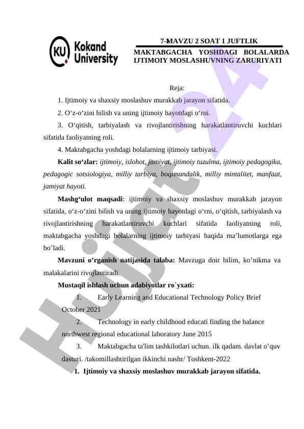 Ijtimoiy va shaxsiy moslashuv murakkab jarayon
