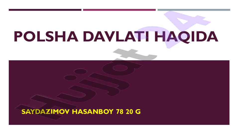 Polsha davlati haqida umumiy ma'lumotlar