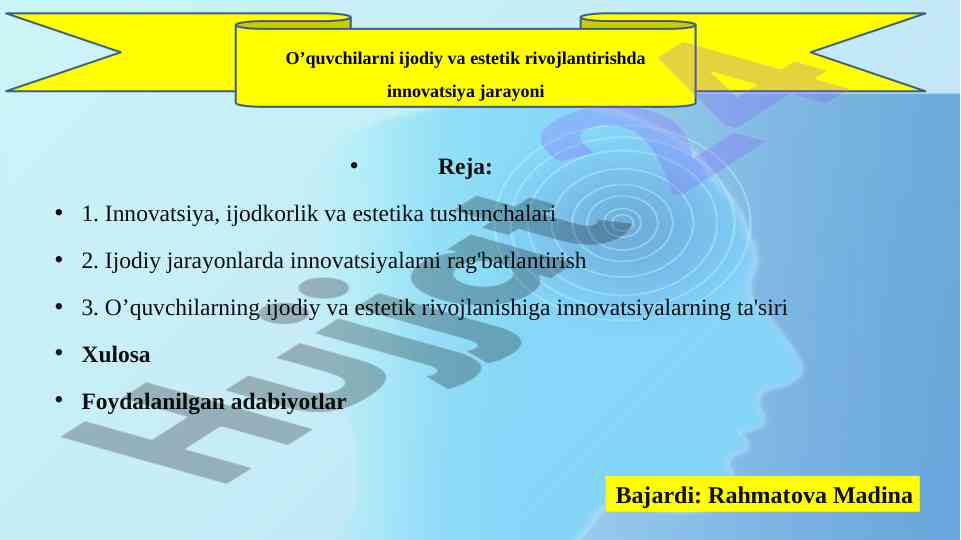 Innovatsiya va ijodkorlik tushunchalari