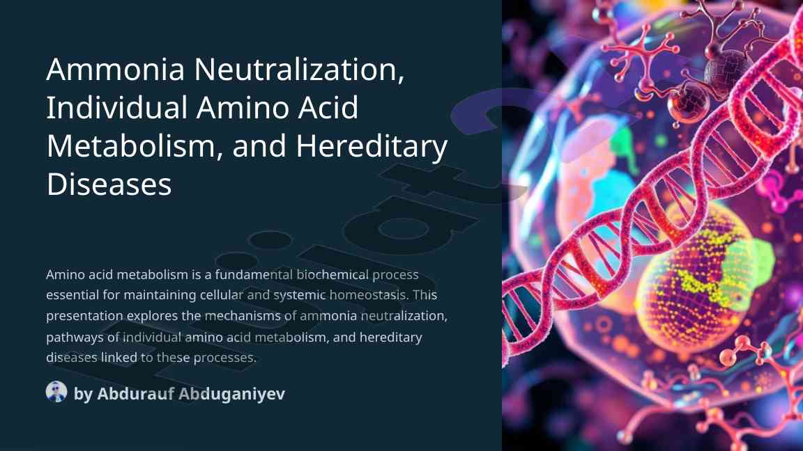 Ammonia neutralization and amino acid metabolism